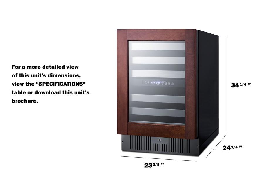 Summit SWC532BLBISTPNRLHD 24" Wide Built-in Wine Cellar (panel Not Included)