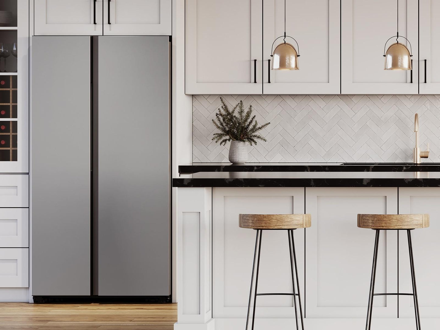 Samsung RS23CB7600QL Bespoke AI Side-by-Side Inner Beverage Center™  Auto Open Door  23 cu.ft.