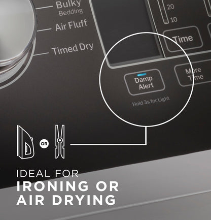 GTD58GBSVWS GE® 7.4 cu. ft. Capacity Gas Dryer with Up To 120 ft. Venting and Sensor Dry