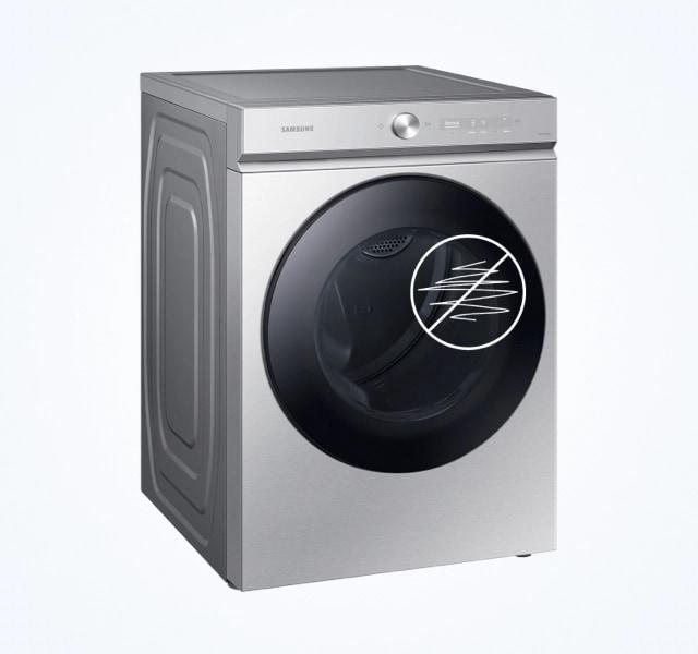 Samsung DVG53BB8700T Bespoke 7.6 cu. ft. Ultra Capacity Gas Dryer with Super Speed Dry and AI Smart Dial in Silver Steel