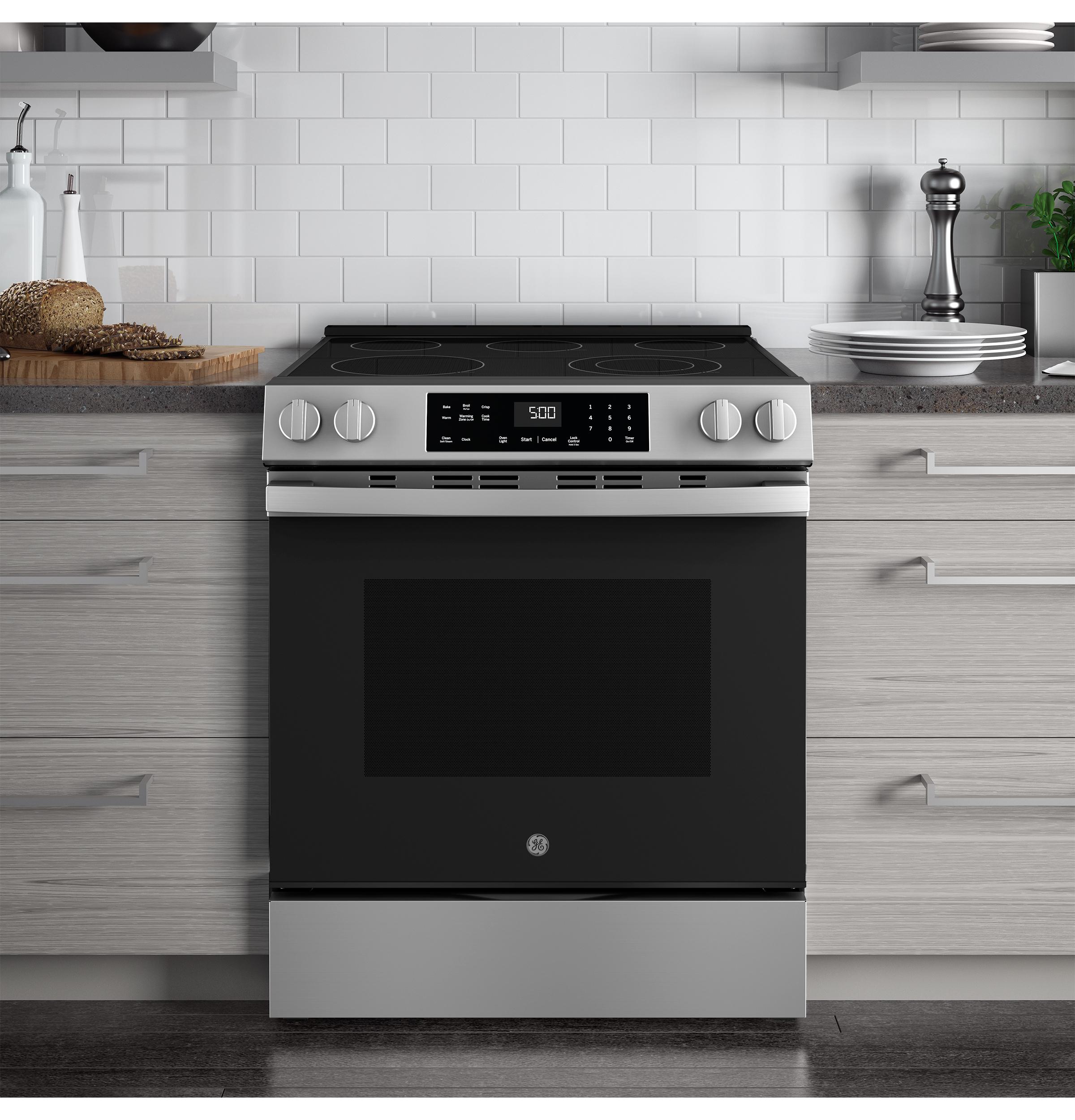 GRS500PVSS GE® 30" Slide-In Electric Range with Crisp Mode