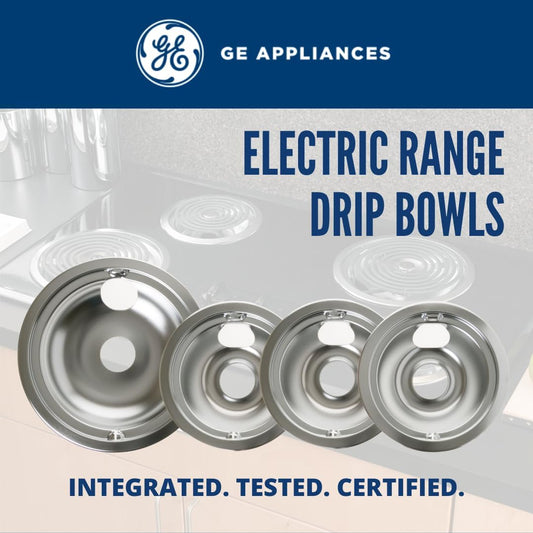 Ge Appliances GE3618CA Range 4-Piece Chrome Drip Pan Set - 4-Pack Includes 3 6" and 1 8" Pans