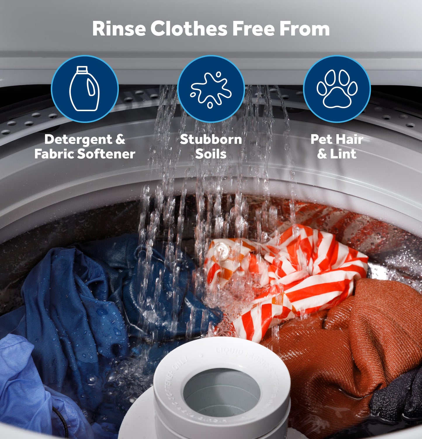 GTW485ASWWB GE® 4.5 cu. ft. Capacity Washer with Stainless Steel Basket, Cold Plus and Wash Boost