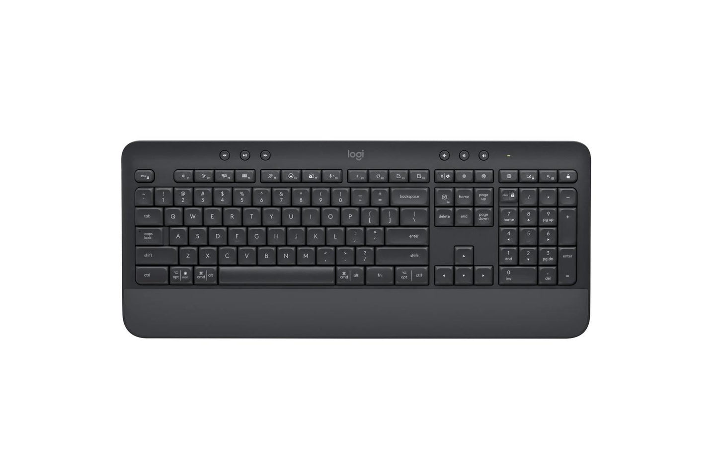 Lg 920010908 Logitech Signature K650 Comfort Full-Size Wireless Keyboard with Wrist Rest, BLE Bluetooth or Logi Bolt, Graphite