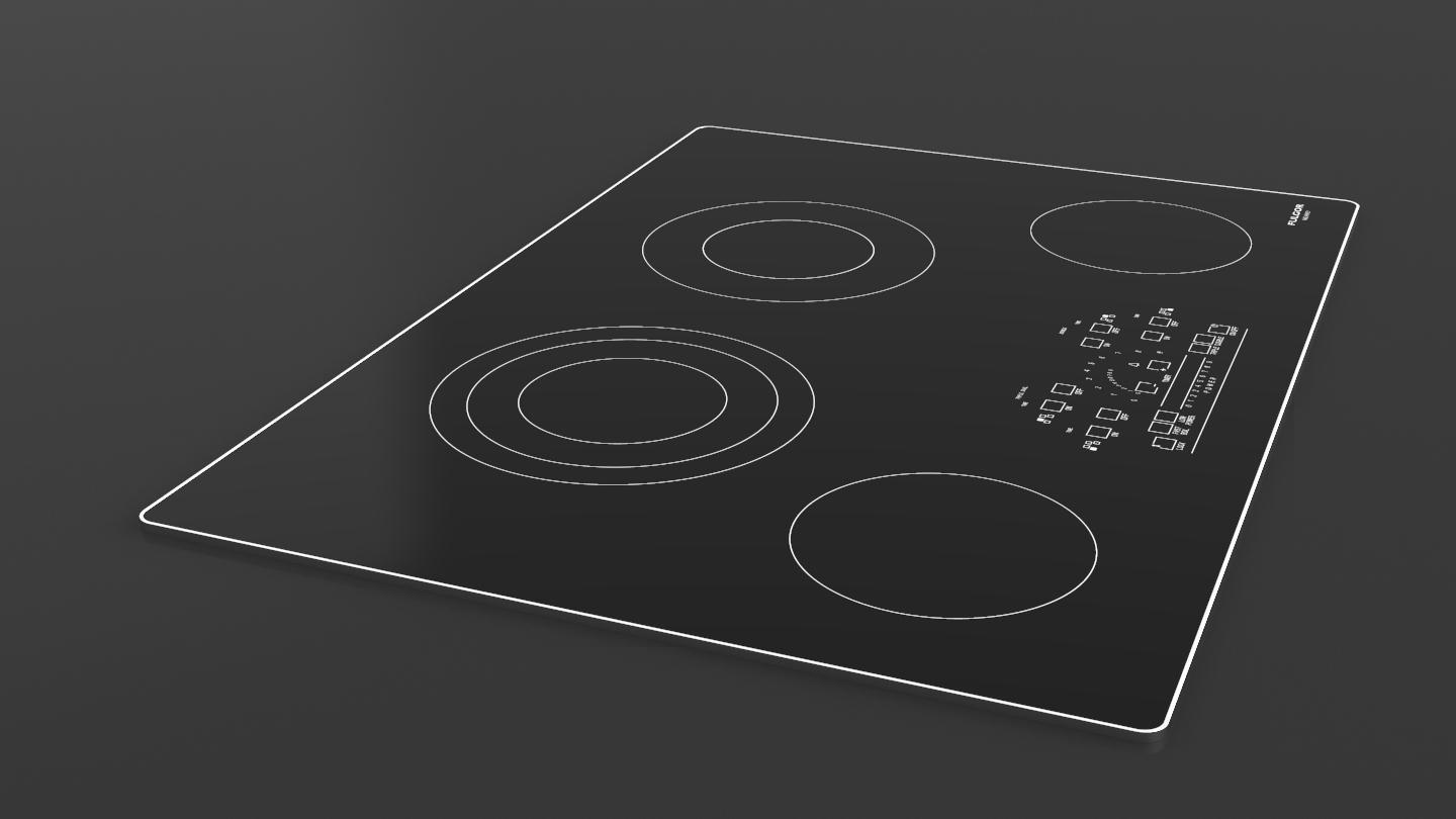 30" RADIANT COOKTOP WITH BRUSHED ALUMINUM TRIM