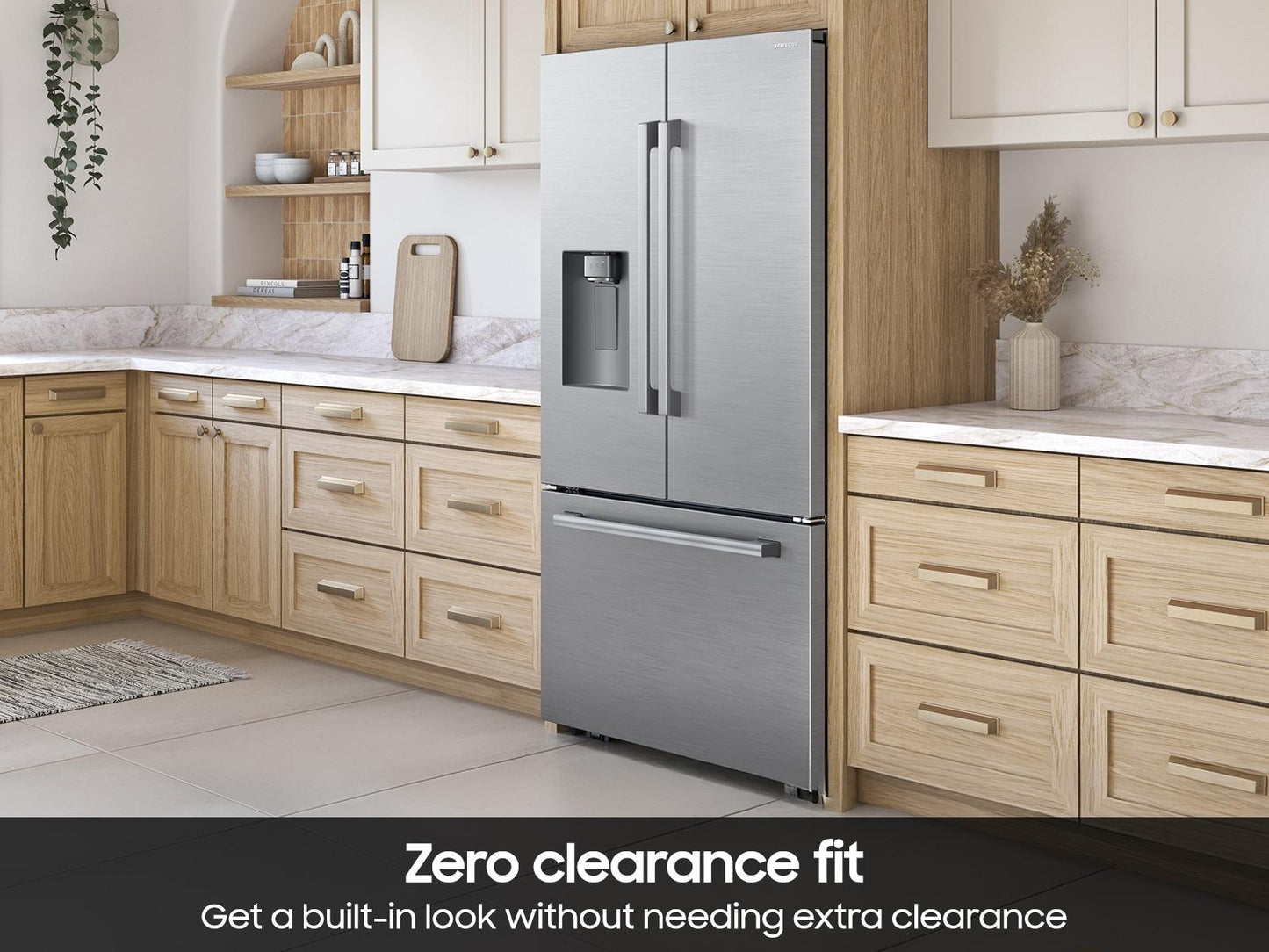 Samsung RF70H25HER Bespoke AI 3-Door French Door Zero Clearance Fit  Dual Auto Ice Maker  24 cu. ft.