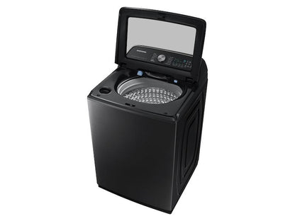 Samsung WA54CG7105AVUS 5.4 cu. ft. Extra-Large Capacity Smart Top Load Washer with ActiveWave™ Agitator and Super Speed Wash in Brushed Black