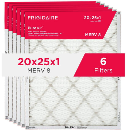 Frigidaire HVAC202586 PureAir® 20" x 25" x 1" MERV Allergen 8 Air Filter - 6 Pack
