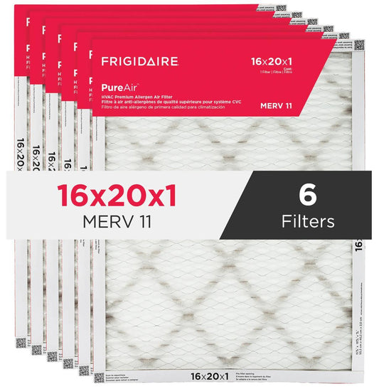 Frigidaire HVAC1620116 PureAir® 16" x 20" x 1" MERV 11 Premium Allergen Air Filter - 6 Pack