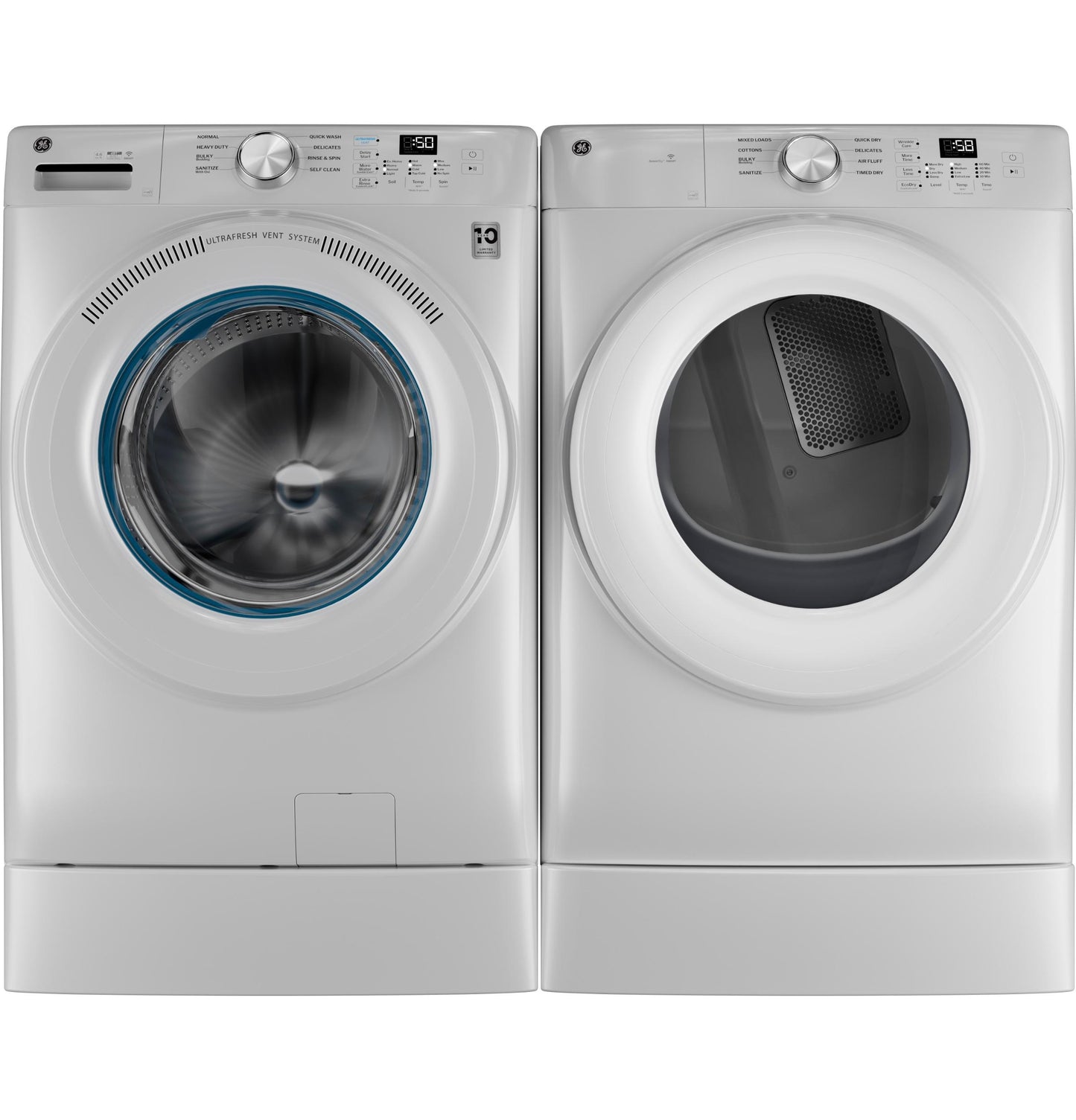 GFD35GSSYWW GE® ENERGY STAR® 7.8 cu. ft. Capacity Smart Front Load Gas Dryer