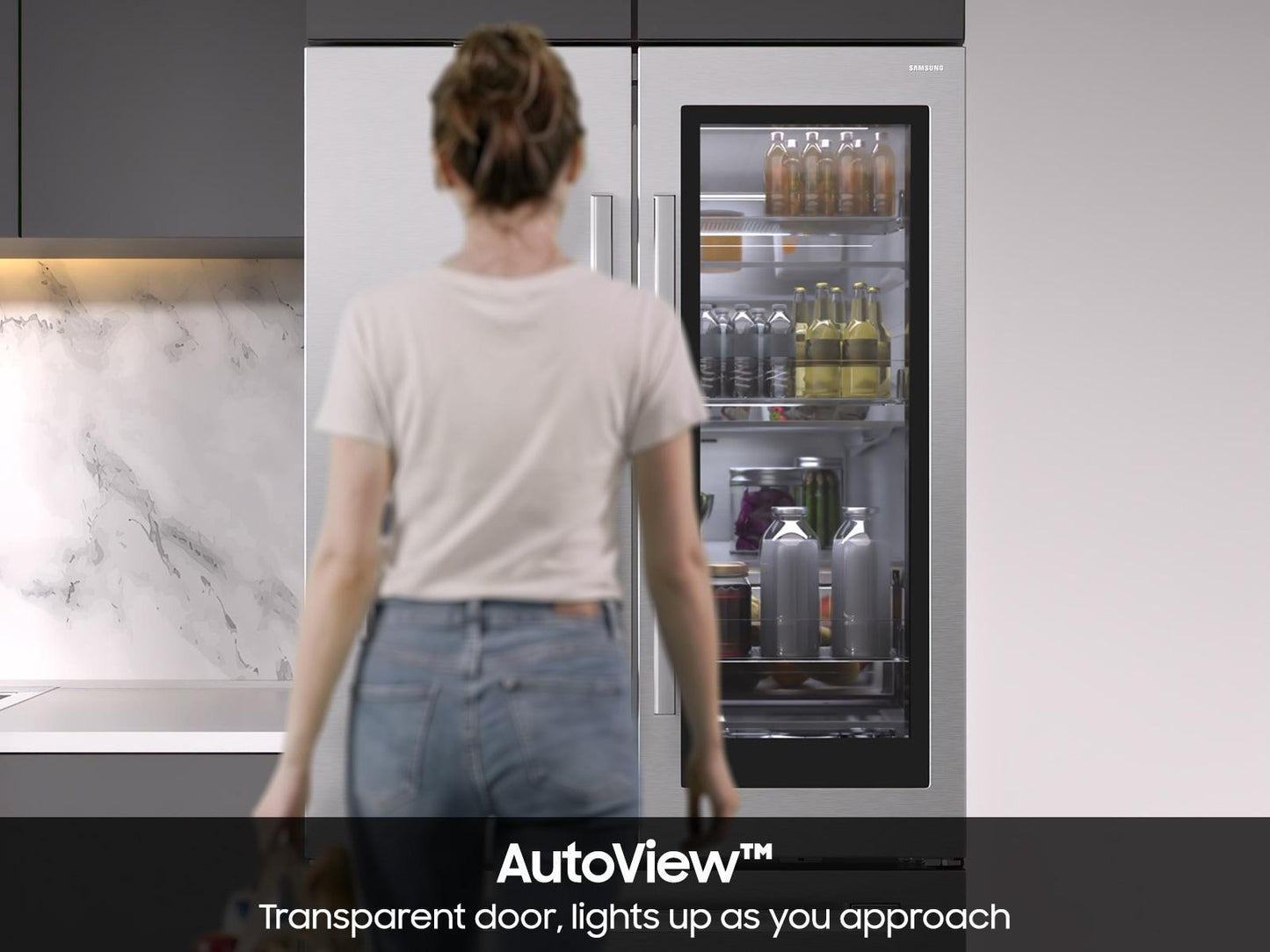 Samsung RF80H30CERAA Bespoke AI 3-Door French Door AutoView™  Zero Clearance Fit  29 cu. ft.
