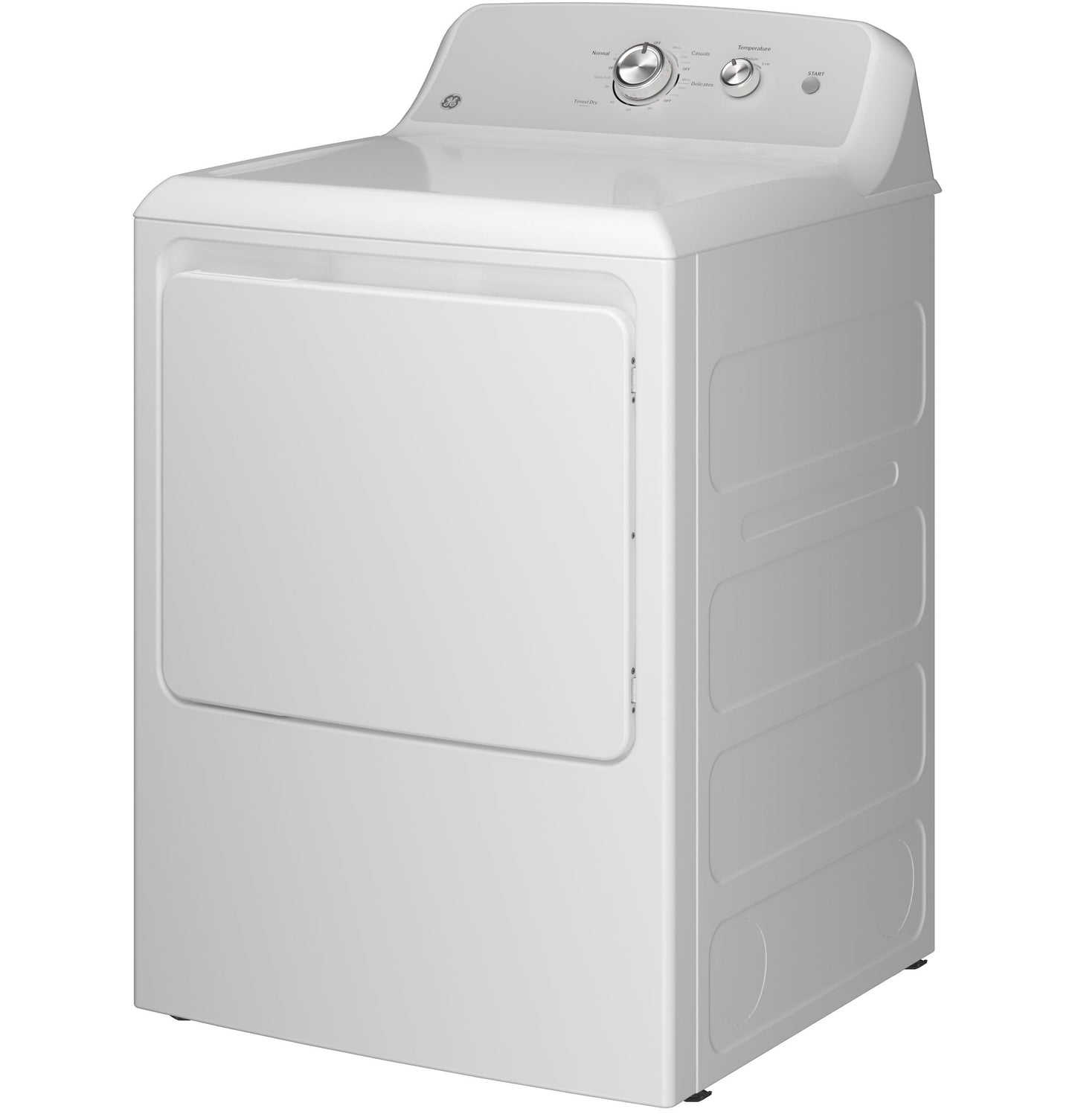 GTD38EASWWS GE® 7.2 cu. ft. Capacity Electric Dryer with Up To 120 ft. Venting and Reversible Door