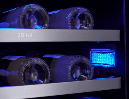 Zephyr PRW24C32CG Presrv Wine Cooler, 24in UC, SS+Gls, Fr Door, 2Z