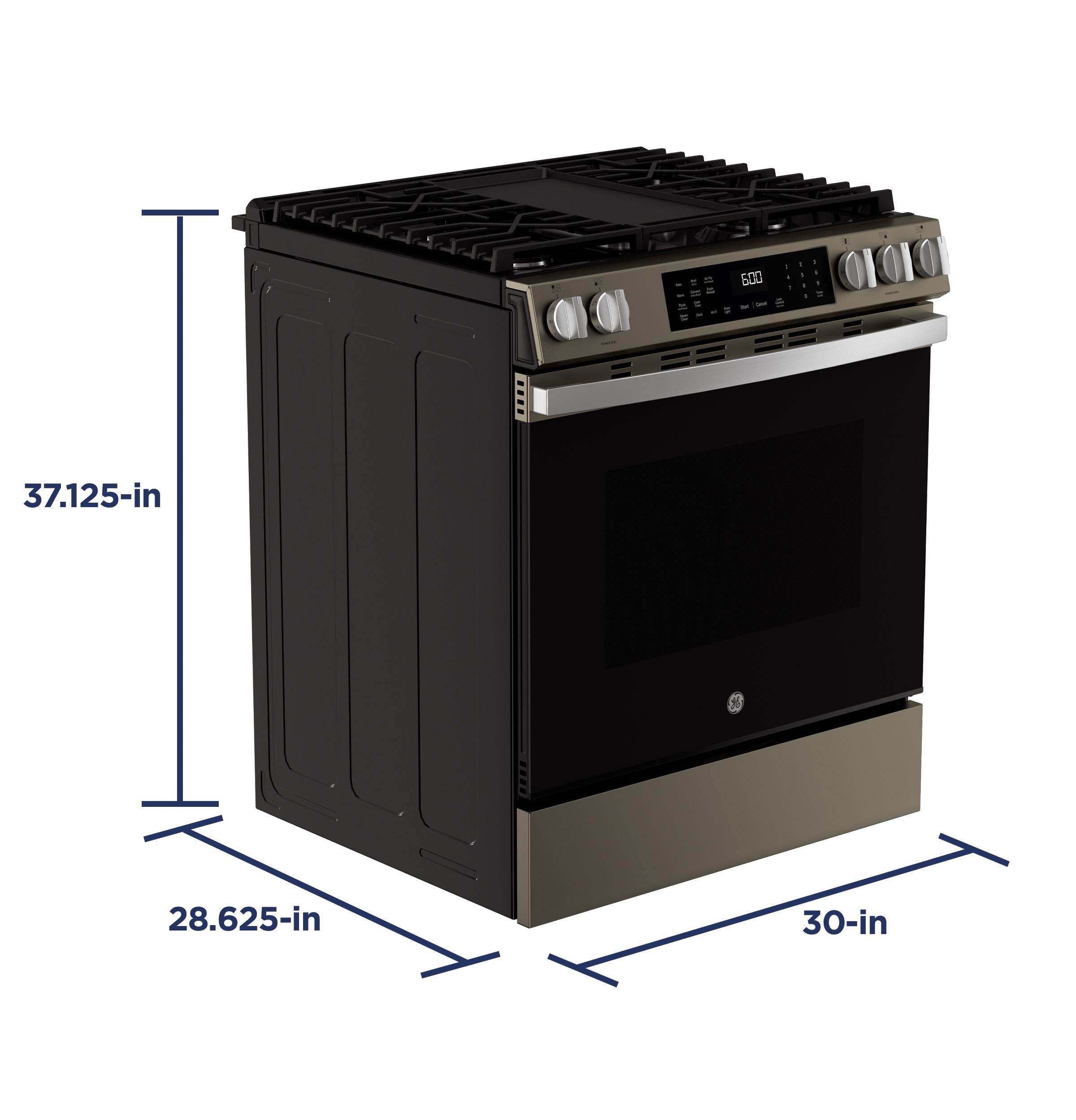 GGS600AVES GE® 30" Slide-In Front-Control Convection Gas Range with No Preheat Air Fry and EasyWash™ Oven Tray