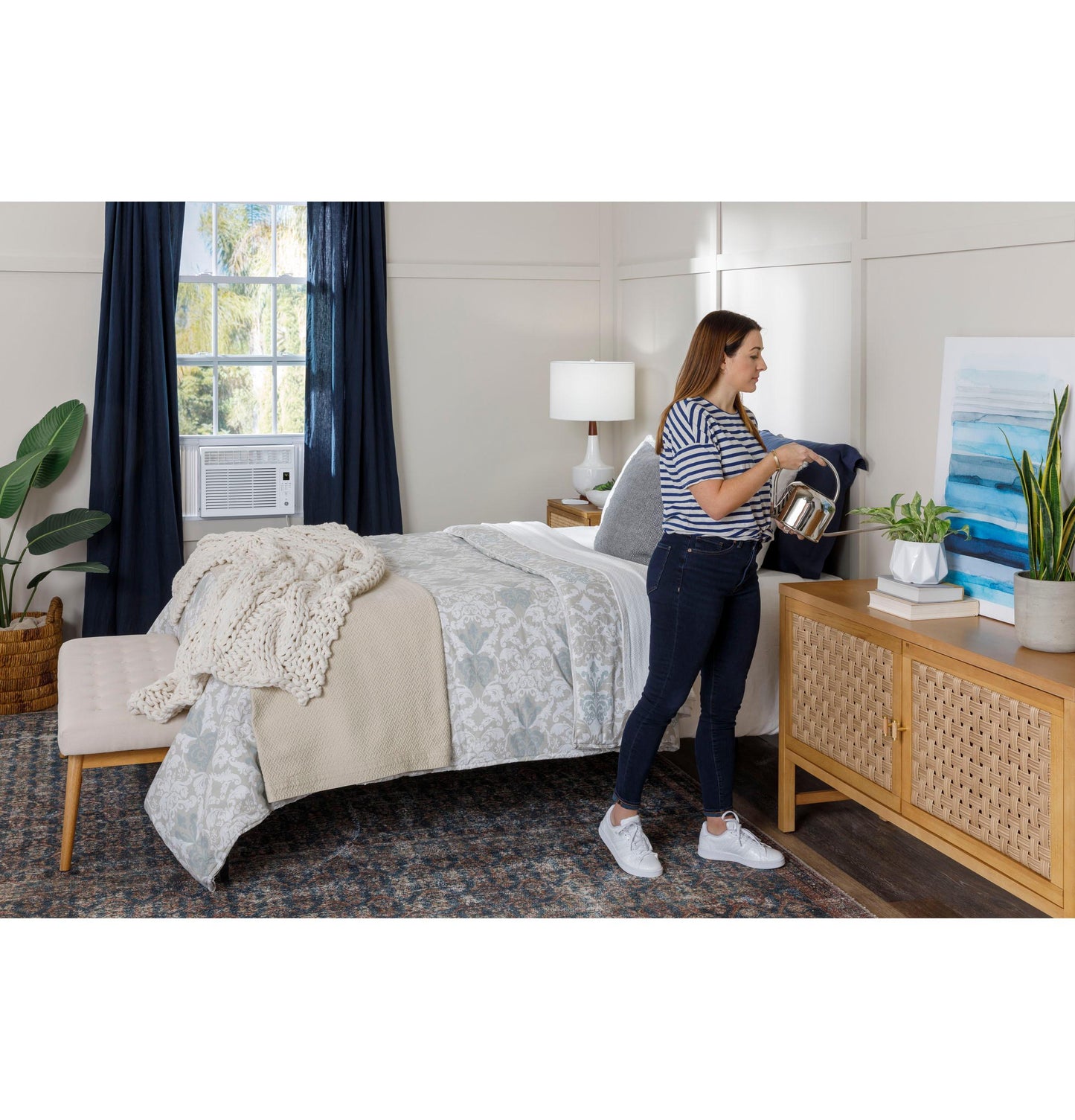 AHW05LZ GE® 5,000 BTU Electronic Window Air Conditioner for Small Rooms up to 150 sq ft. in White size 12 9/16 H x 16 7/16 W x 15 D