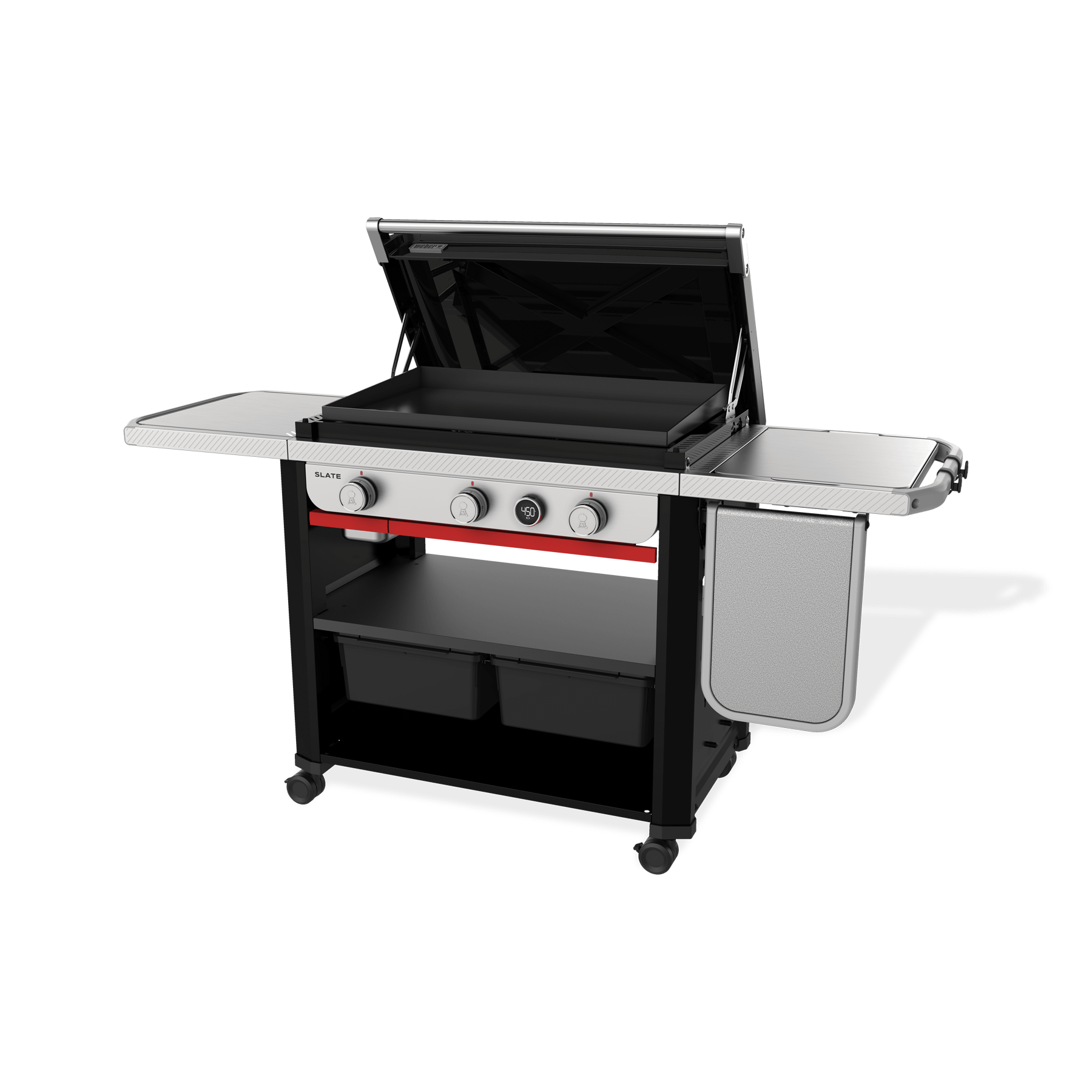 Weber Slate™ 30" Rust-Resistant Griddle with extendable side table - Black