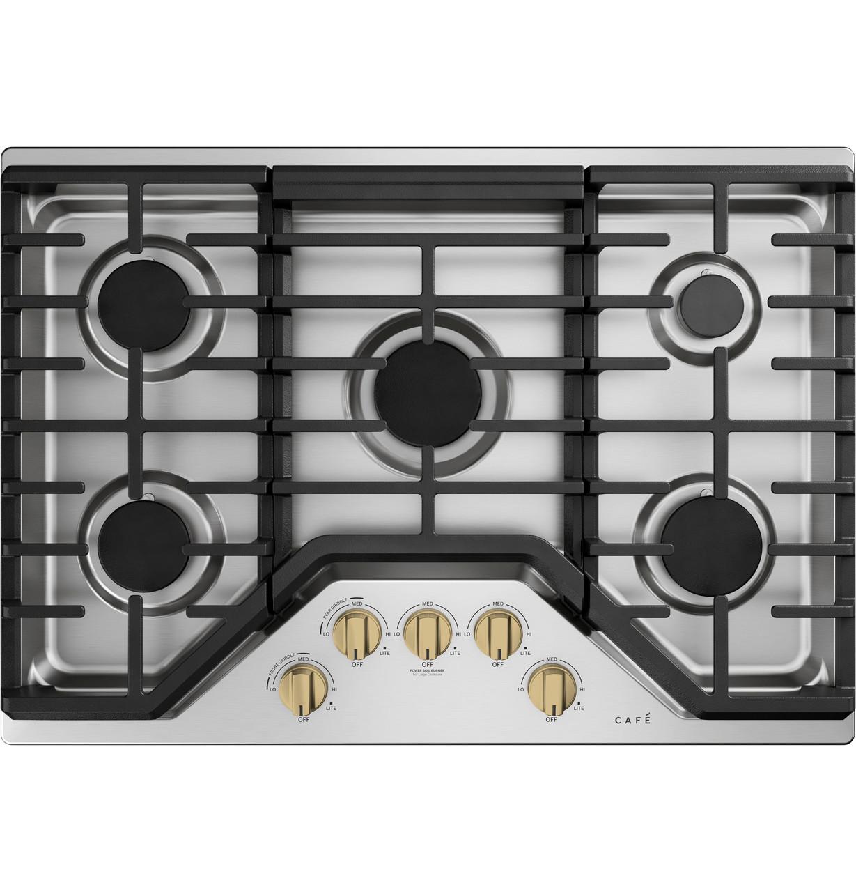 Cafe Caf(eback)™ 5 Gas Cooktop Knobs - Brushed Brass