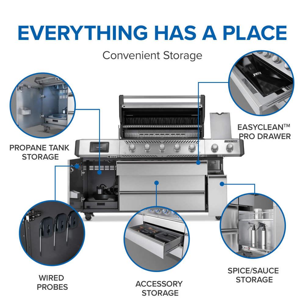 Napoleon Bbq PRO665VXRSIBPSS Prestige PRO 665 Elite with Smart Technology & Electric Smoker Box , Propane, Stainless Steel