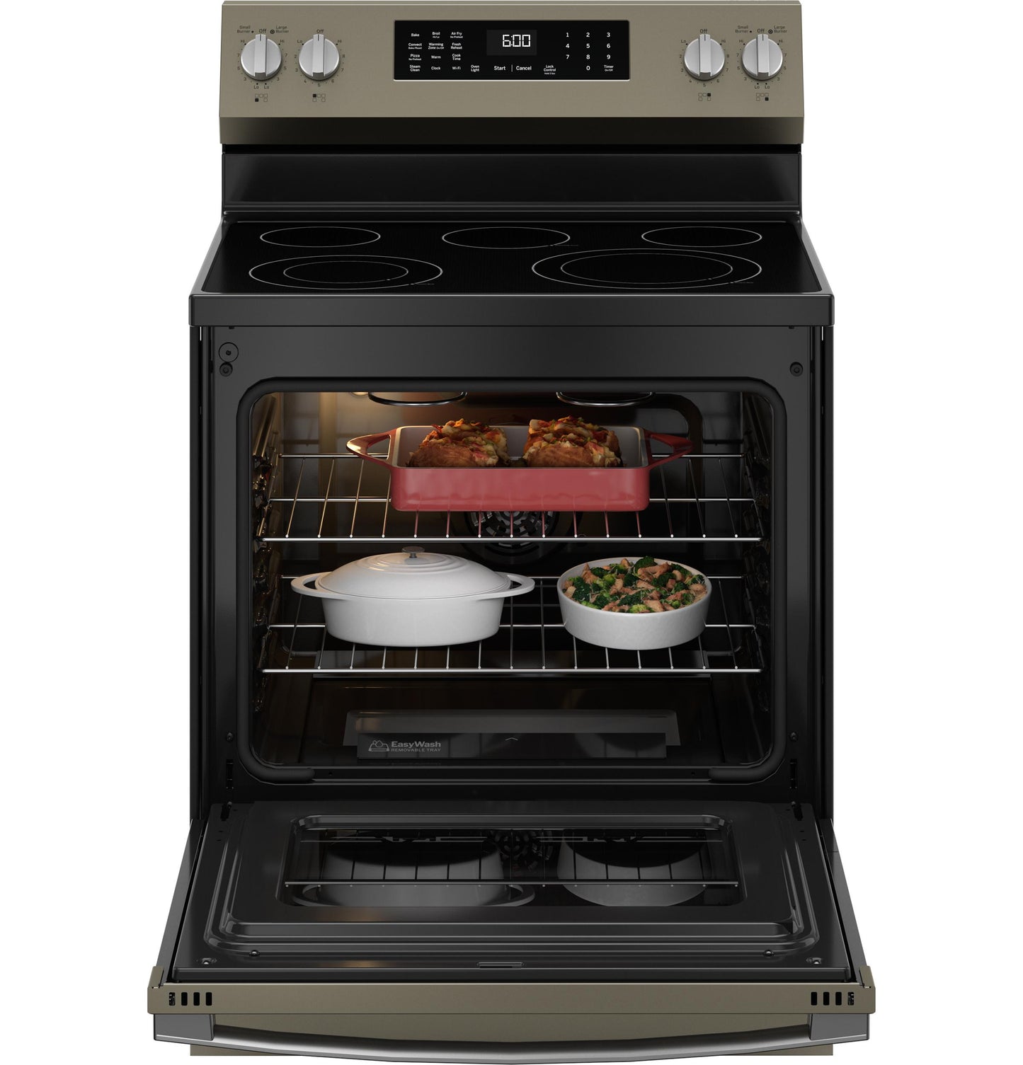 GRF600AVES GE® ENERGY STAR® 30" Free-Standing Electric Convection Range with No Preheat Air Fry and EasyWash™ Oven Tray
