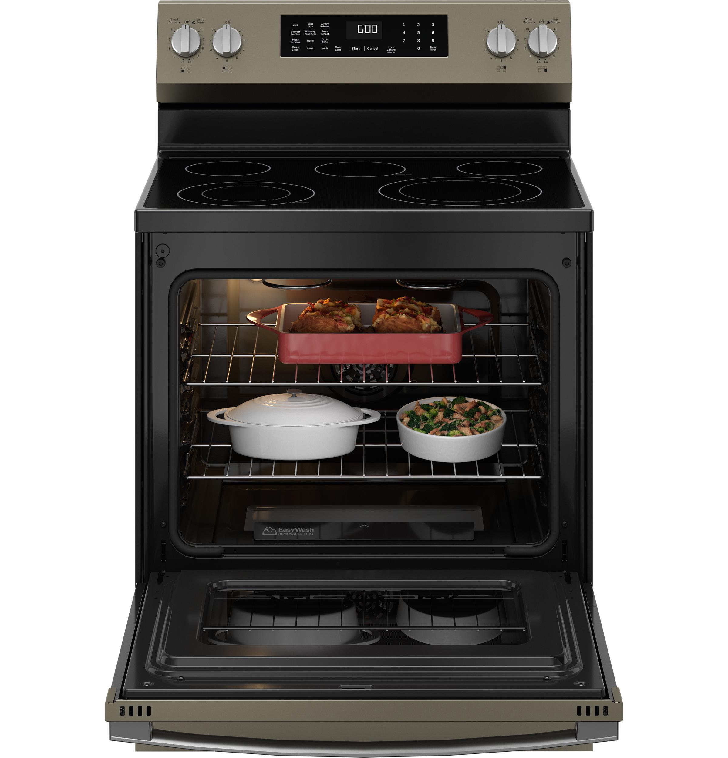 GRF600AVES GE® 30" Free-Standing Electric Convection Range with No Preheat Air Fry and EasyWash™ Oven Tray