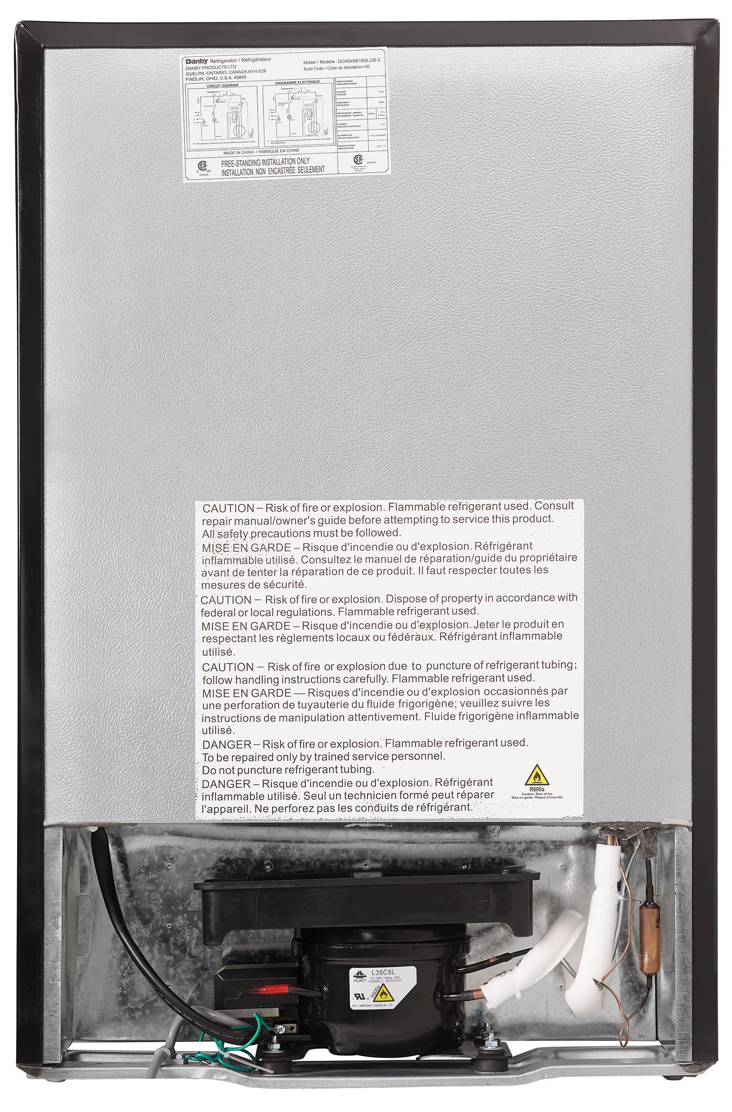 DCR045B1BSLDB Danby 4.5 cu. ft. Compact Fridge with True Freezer in Stainless Steel