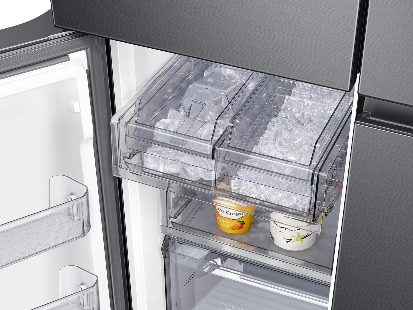 Samsung RF29A9671SG 29 cu. ft. Smart 4-Door Flex™ Refrigerator with Beverage Center and Dual Ice Maker in Black Stainless Steel