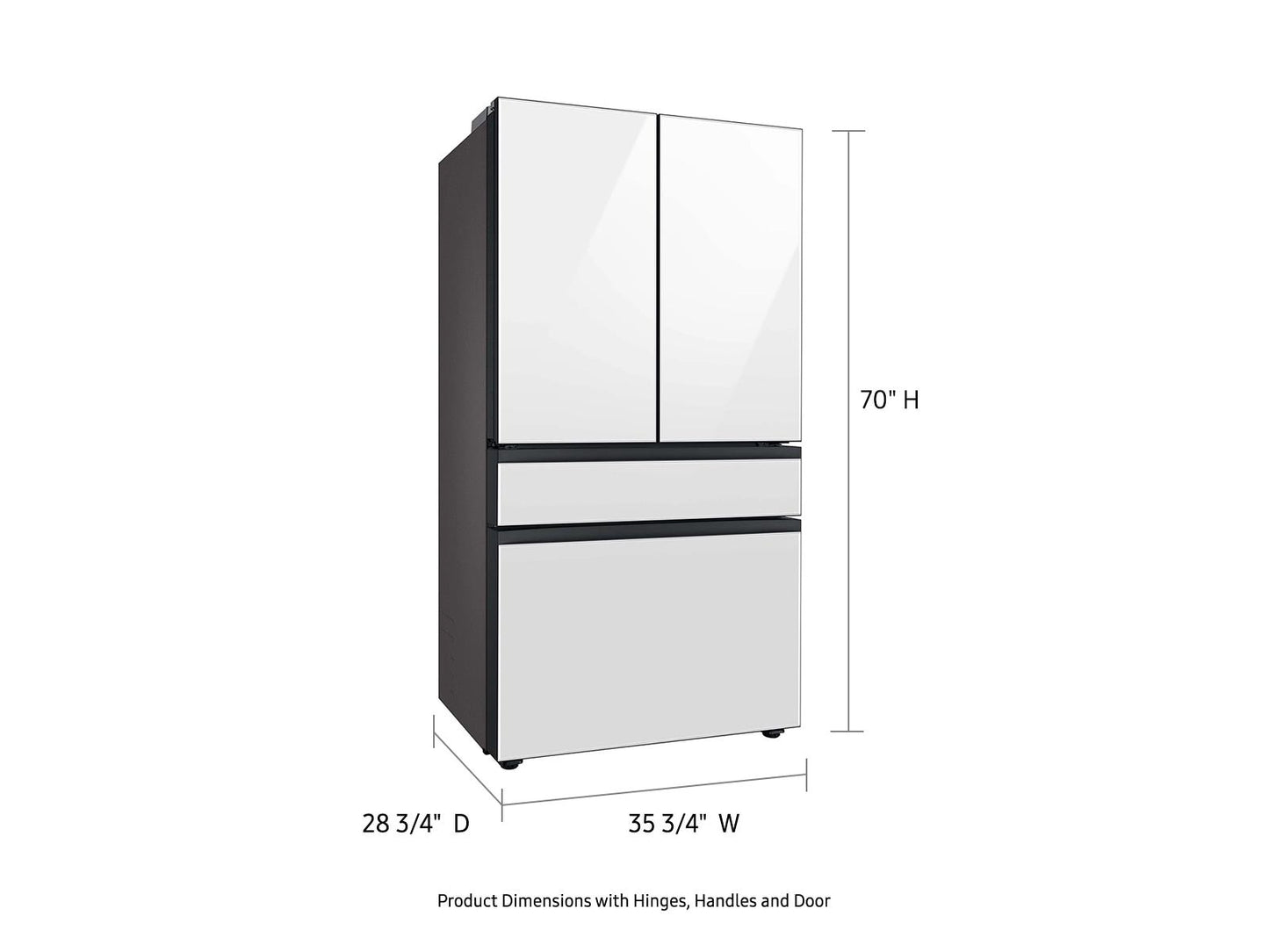 Samsung RF23BB860012 Bespoke AI 4-Door French Door Beverage Center™  Dual Ice Maker & Flex Zone™  23 cu.ft.
