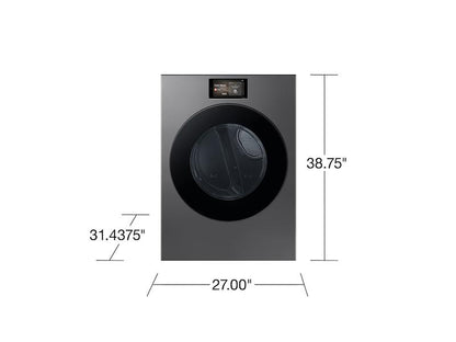 Samsung DV90F53AGS 7.6 cu. ft. Bespoke AI Ultra Capacity Front Load Gas Dryer with AI Home and AI OptiDry+ in Dark Steel