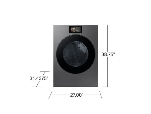 Samsung DV90F53AGS 7.6 cu. ft. Bespoke AI Ultra Capacity Front Load Gas Dryer with AI Home and AI OptiDry+ in Dark Steel