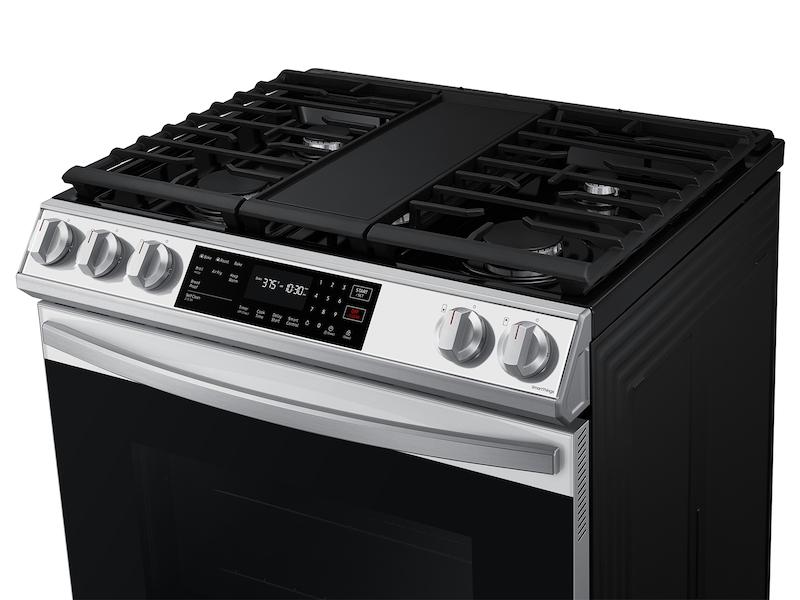 Samsung NX60CB831512 Bespoke 6.0 cu. ft. Smart Slide-in Gas Range with Air Fry & Convection in White Glass