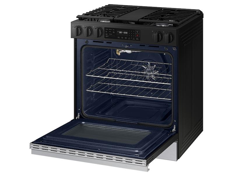 Samsung NSG6DG8300SR Bespoke 6.0 cu. ft. Smart Slide-In Gas Range with Air Fry & Precision Knobs in Stainless Steel