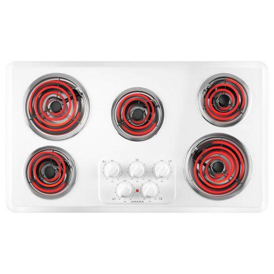 36-inch Electric Cooktop with 5 Elements - white