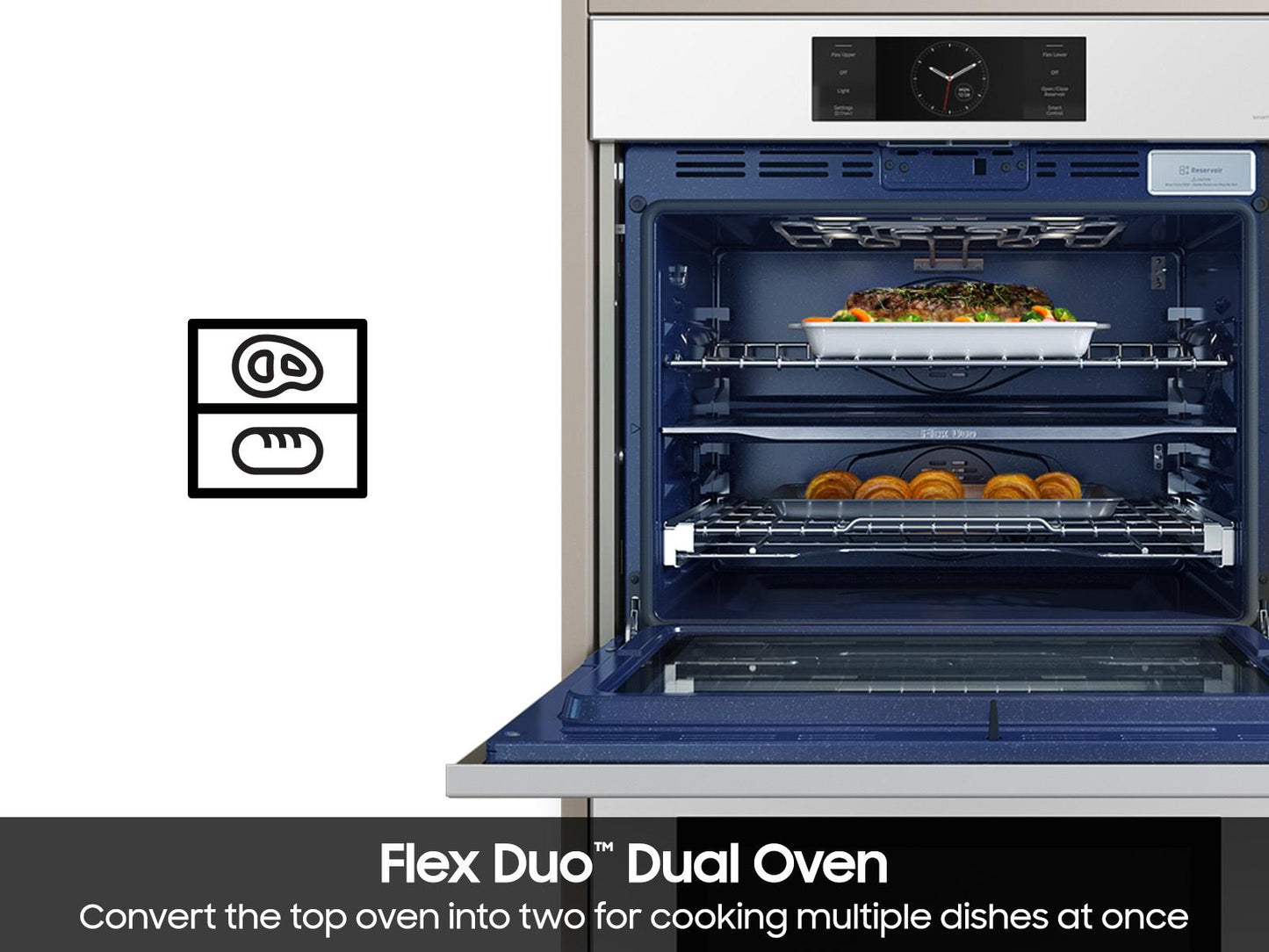 Samsung NV51CB700D12 Bespoke AI Double Wall Oven AI Home 7" Display  AI Pro Cooking™  5.1 cu.ft./5.1 cu.ft.