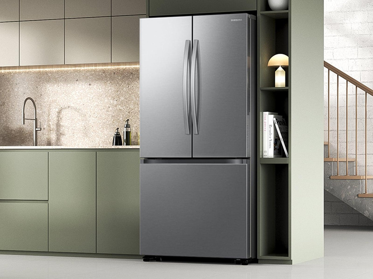 Samsung RF25C5A01SR Bespoke AI 3-Door French Door Auto Ice Maker  All-Around Cooling  25 cu.ft.