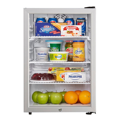DAG026A2BDB Danby 2.6 cu. ft. Compact Glass Door Fridge in Platinum