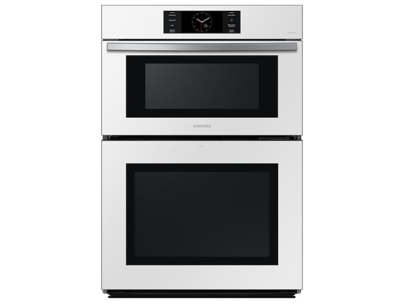Samsung Bespoke 30" Microwave Combination Wall Oven with with Flex Duo™ in White Glass