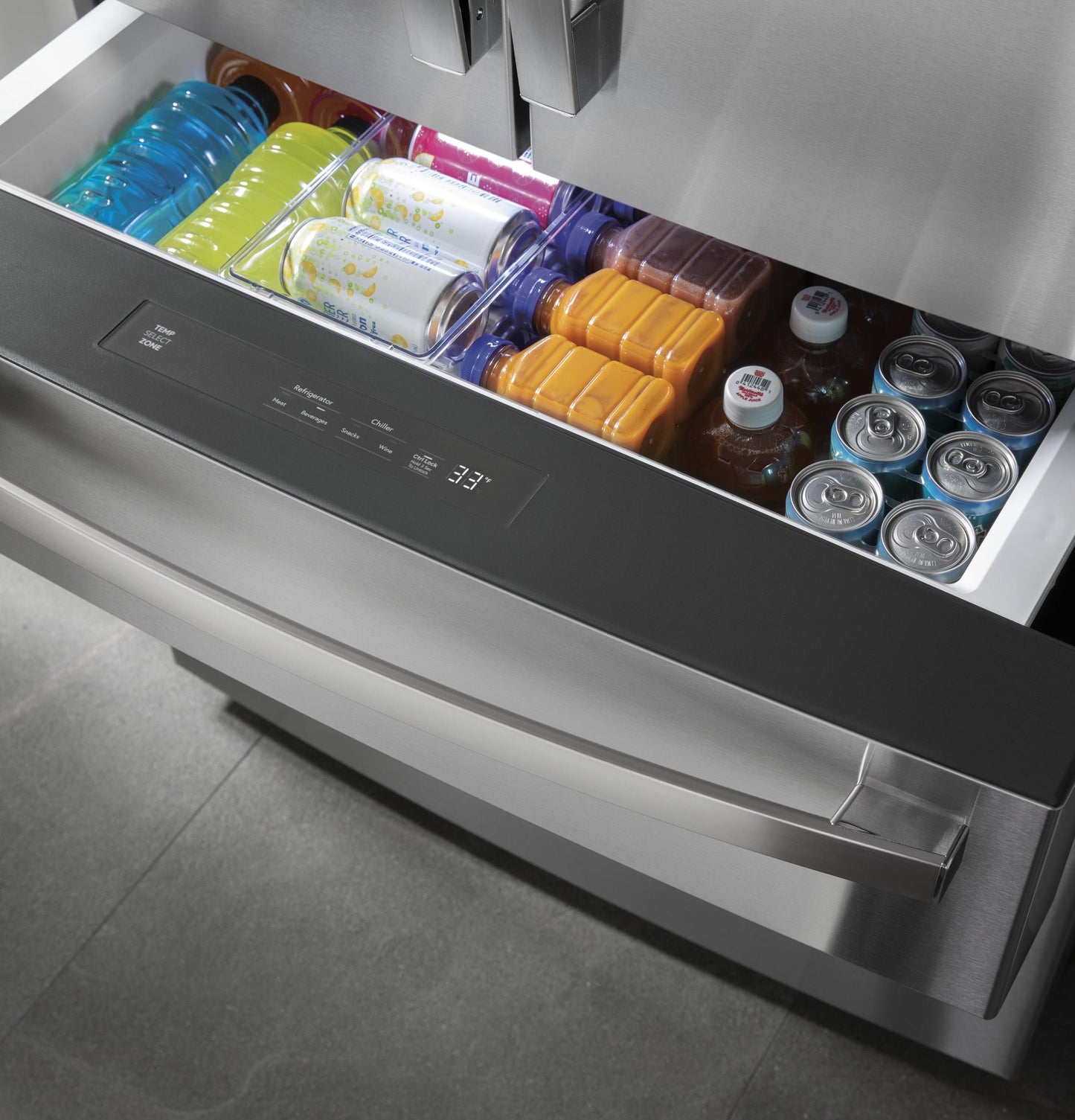 PXD22BYPFS GE Profile™ 22.4 Cu. Ft. Smart Counter-Depth Fingerprint Resistant 4-Door French-Door Refrigerator with Door In Door