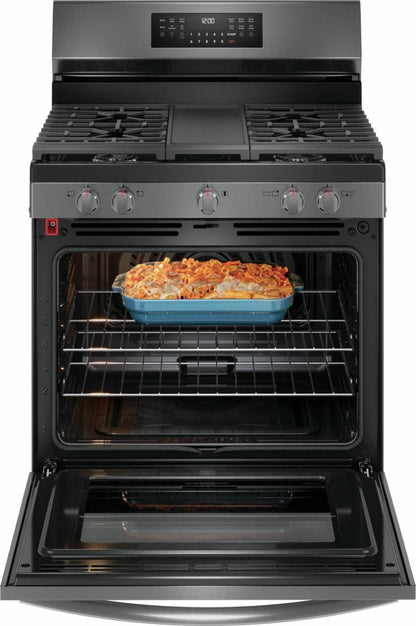 Frigidaire GCRG3060BD 30" Rear Control Gas Range with Total Convection