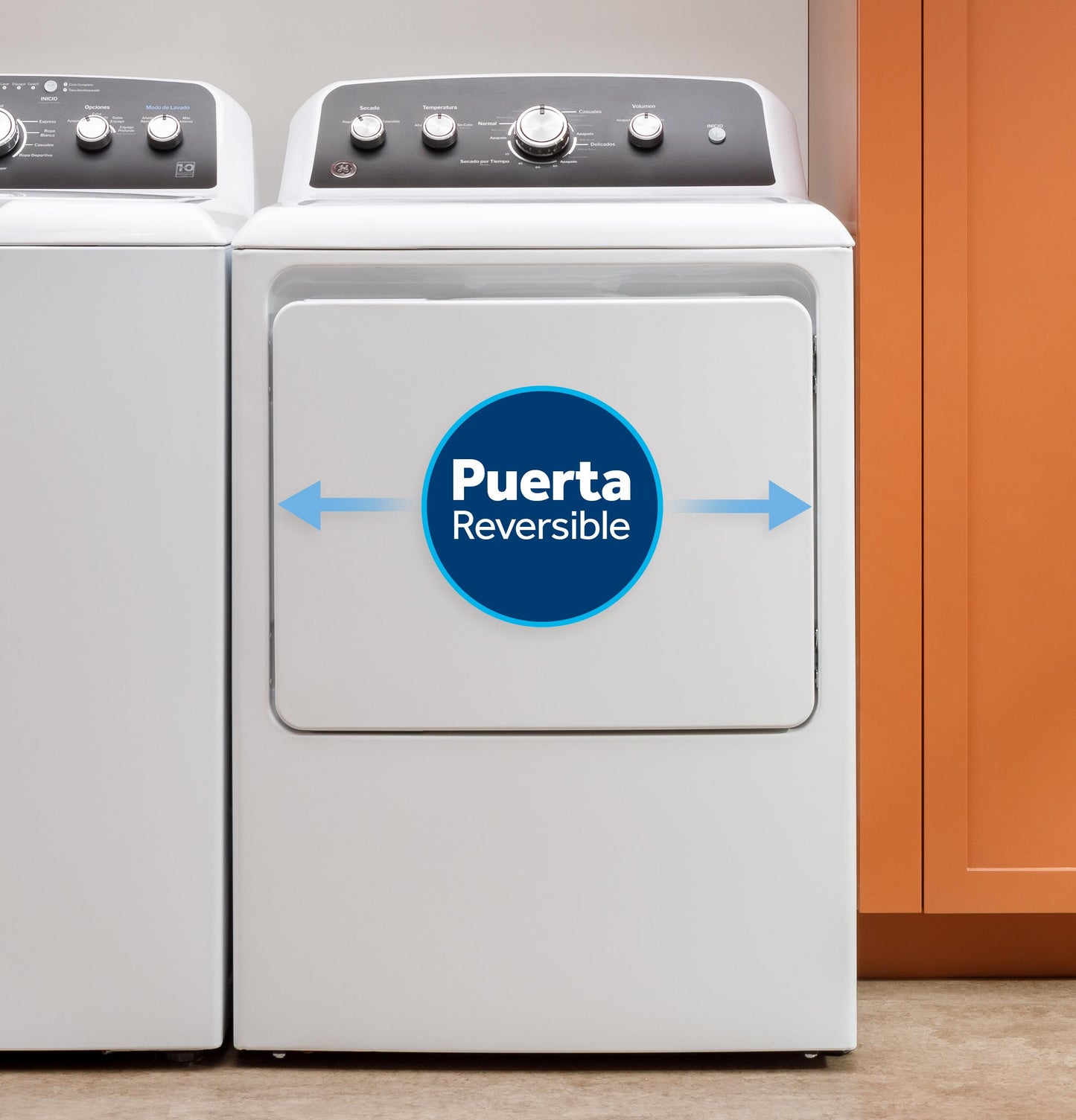 ETD48EASWWB GE® 7.2 cu. ft. Capacity Electric Dryer with Spanish Panel and Up To 120 ft. Venting