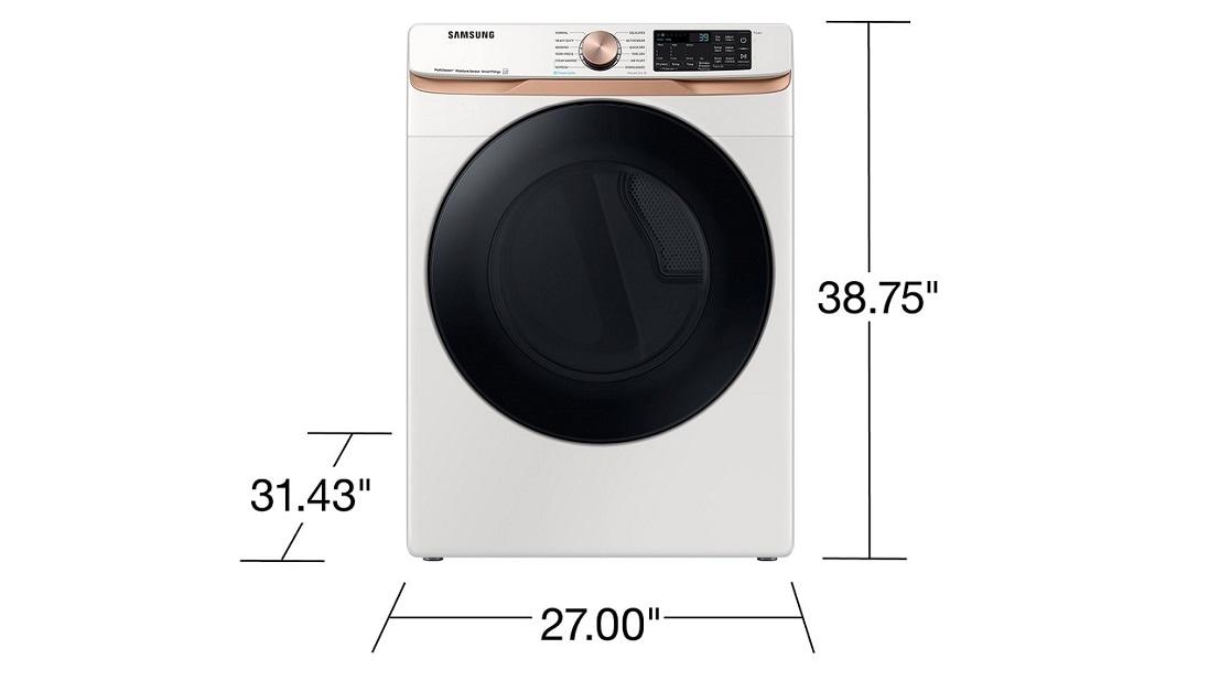 Samsung DVE50BG8300E 7.5 cu. ft. Smart Electric Dryer with Steam Sanitize+ and Sensor Dry in Ivory