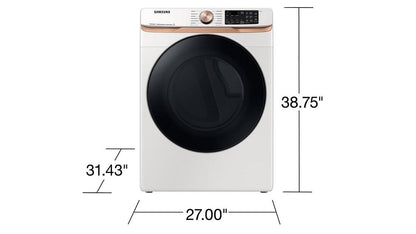 Samsung DVE50BG8300E 7.5 cu. ft. Smart Electric Dryer with Steam Sanitize+ and Sensor Dry in Ivory
