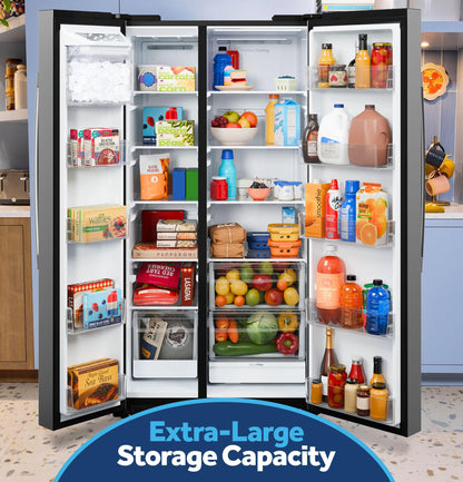 GKS24NYYFS GE® 24.2 Cu. Ft. Counter-Depth Side-By-Side Refrigerator with Internal Dispenser and In-Door Icemaker