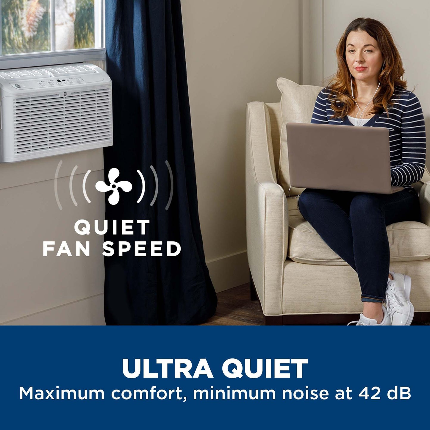 AHEL06BB GE® 6,200 BTU Ultra Quiet Window Air Conditioner for Small Rooms up to 250 sq. ft.