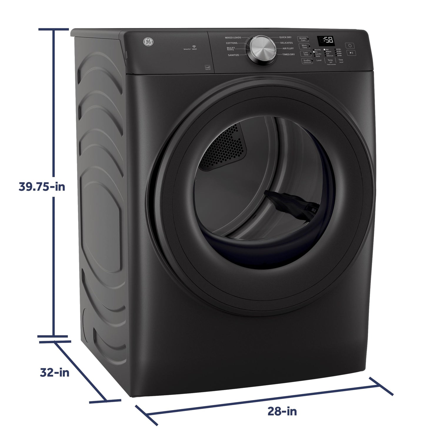 GFD35ESPYDS GE® ENERGY STAR® 7.8 cu. ft. Capacity Smart Front Load Electric Dryer