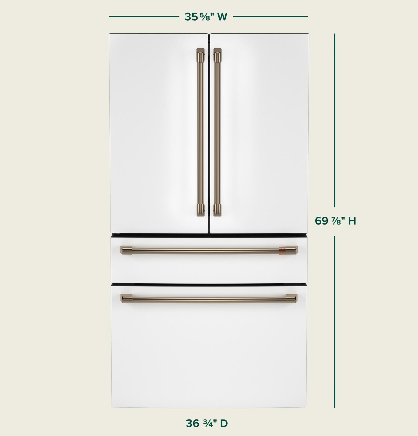 Cafe CJE23DP4WW2 CAF(EBACK)™ ENERGY STAR® 23.2 Cu. Ft. Smart Counter-Depth 4-Door French-Door Refrigerator With Dual-Dispense AutoFill Pitcher