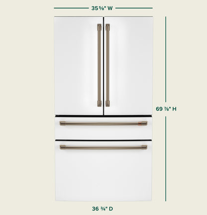 Cafe CJE23DP4WW2 CAF(EBACK)™ ENERGY STAR® 23.2 Cu. Ft. Smart Counter-Depth 4-Door French-Door Refrigerator With Dual-Dispense AutoFill Pitcher