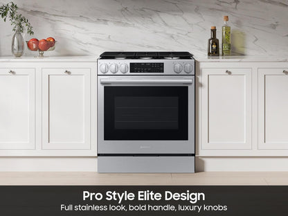 Samsung NSG90H60SR Bespoke Smart Slide-in Gas Range Pro Style Elite Design  Illuminated Knobs  Air Fry Max