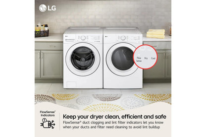 Lg DLE3420W 7.4 cu. ft. Ultra Large Capacity Smart Front Load Electric Dryer