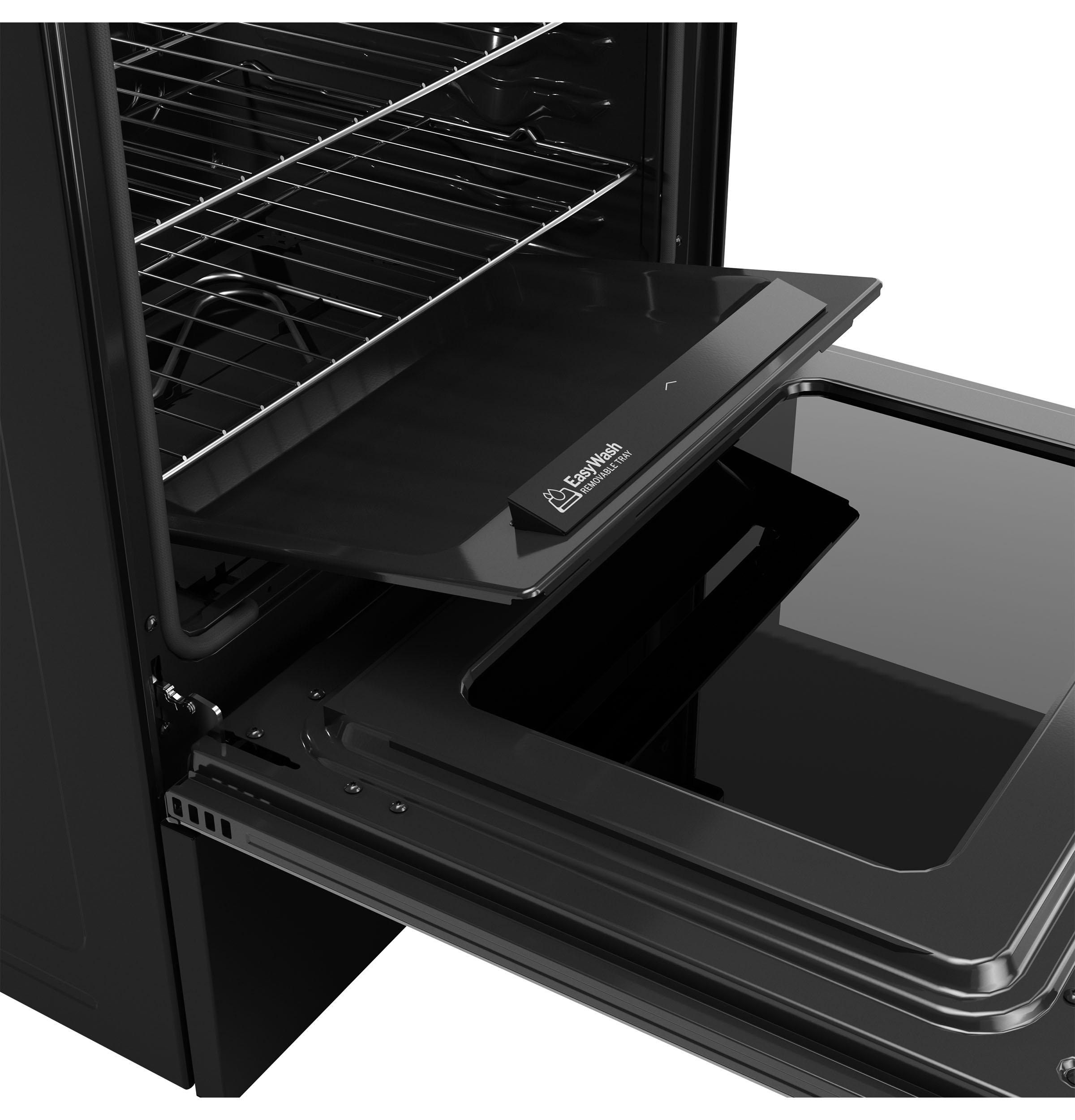 GRF600AVBB GE® 30" Free-Standing Electric Convection Range with No Preheat Air Fry and EasyWash™ Oven Tray