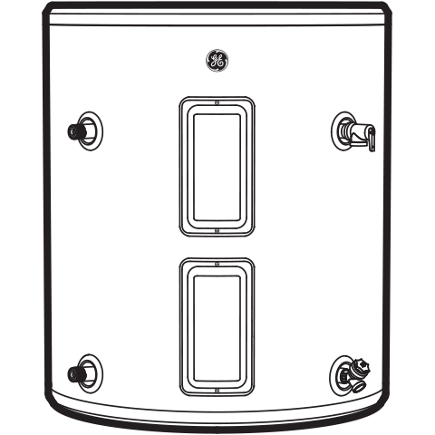 GE40L08BSM GE® 36 Gallon Side Port Lowboy Electric Water Heater